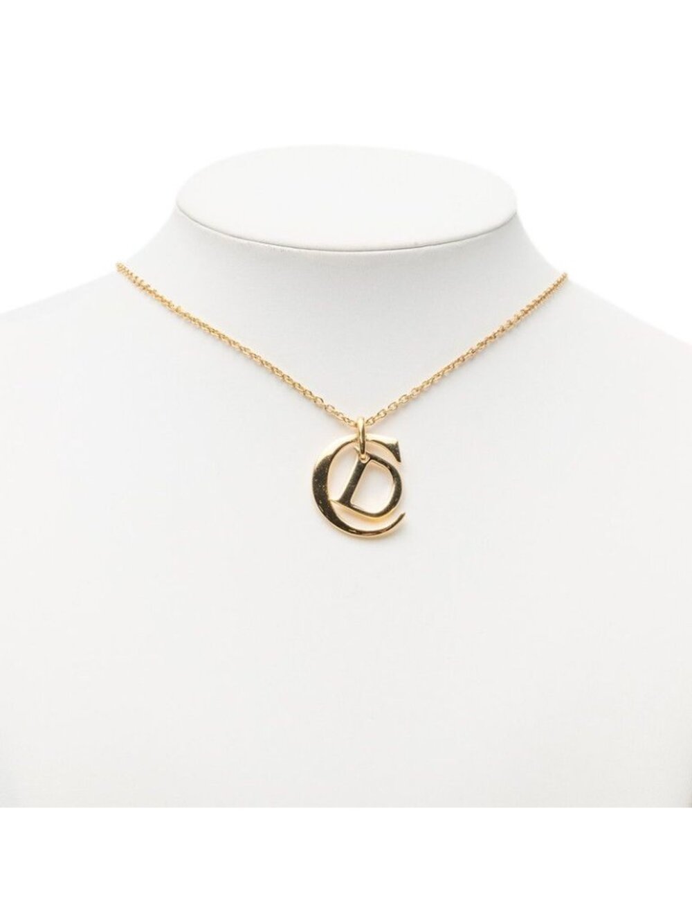 ★SOLD★ Dior CD Logo Chain Pendant Necklace Gold Plated - Picture 6 of 6